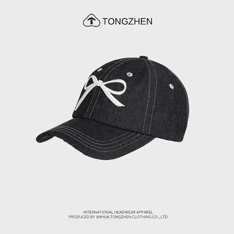 TongZhen Women Baseball Cap with Embroidered Bow - Image 4