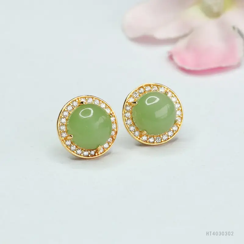 Guan Yu Jade Earrings S925 Silver Inlay — feature 9