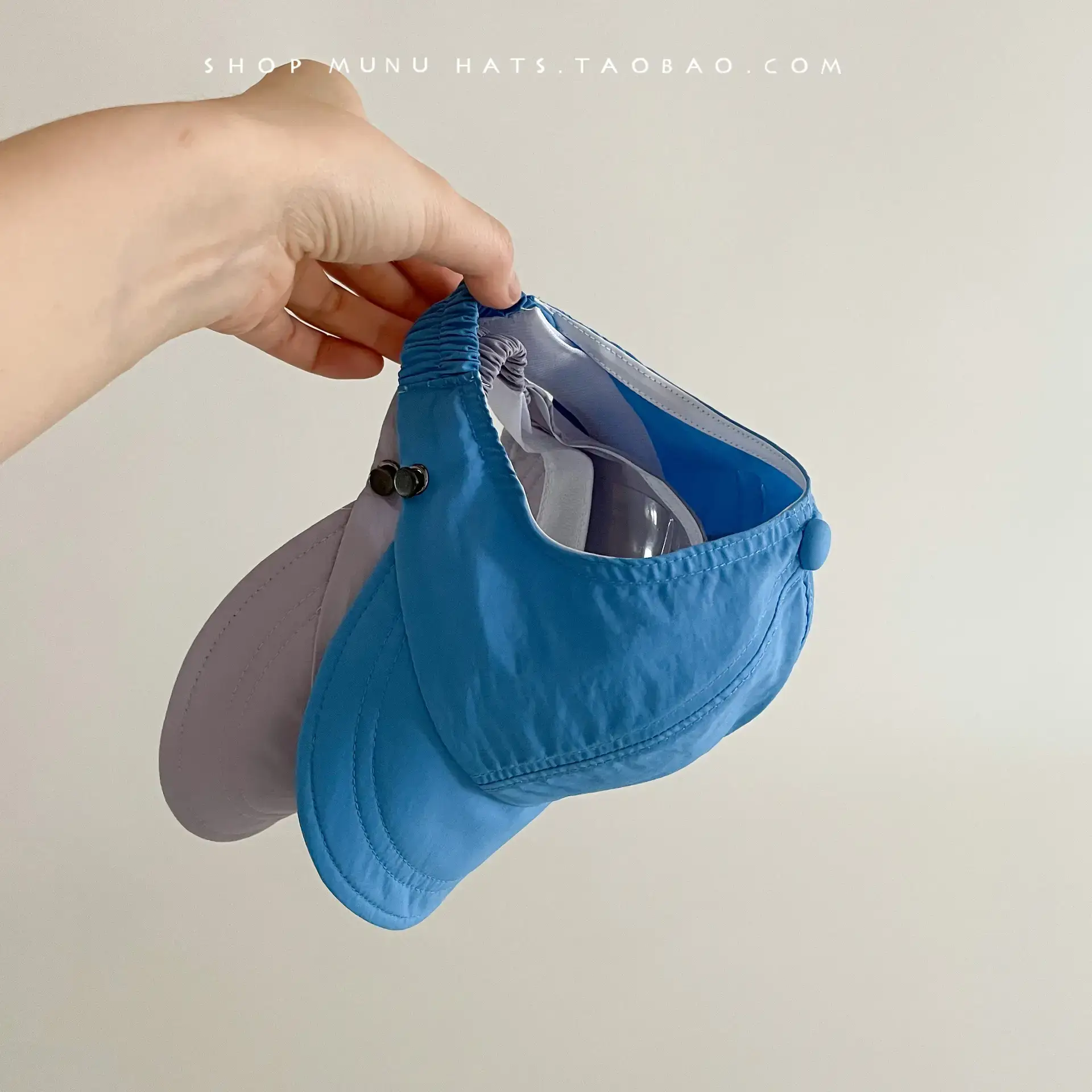 Children's Adjustable Blue Sun Cap with Strap - Image 11