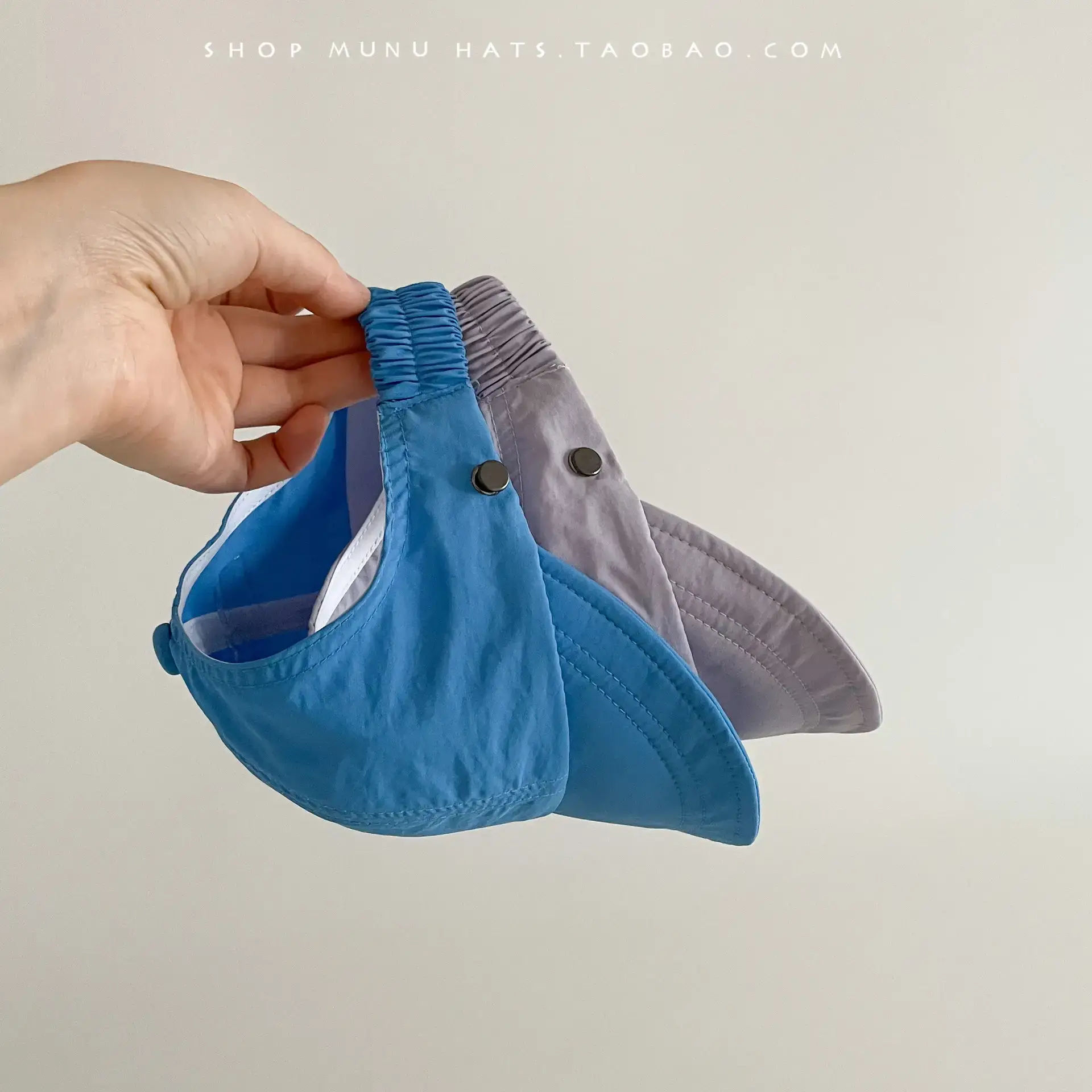 Children's Adjustable Blue Sun Cap with Strap - Image 12