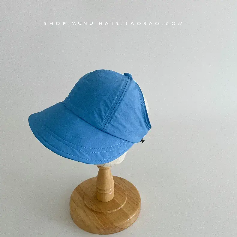 Children's Adjustable Blue Sun Cap with Strap — feature 9
