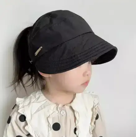 Children's Adjustable Blue Sun Cap with Strap - Image 9