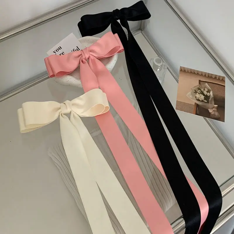 Early Spring Mori Style Long Bow Ribbon Hairpin Top Clip - Image 6