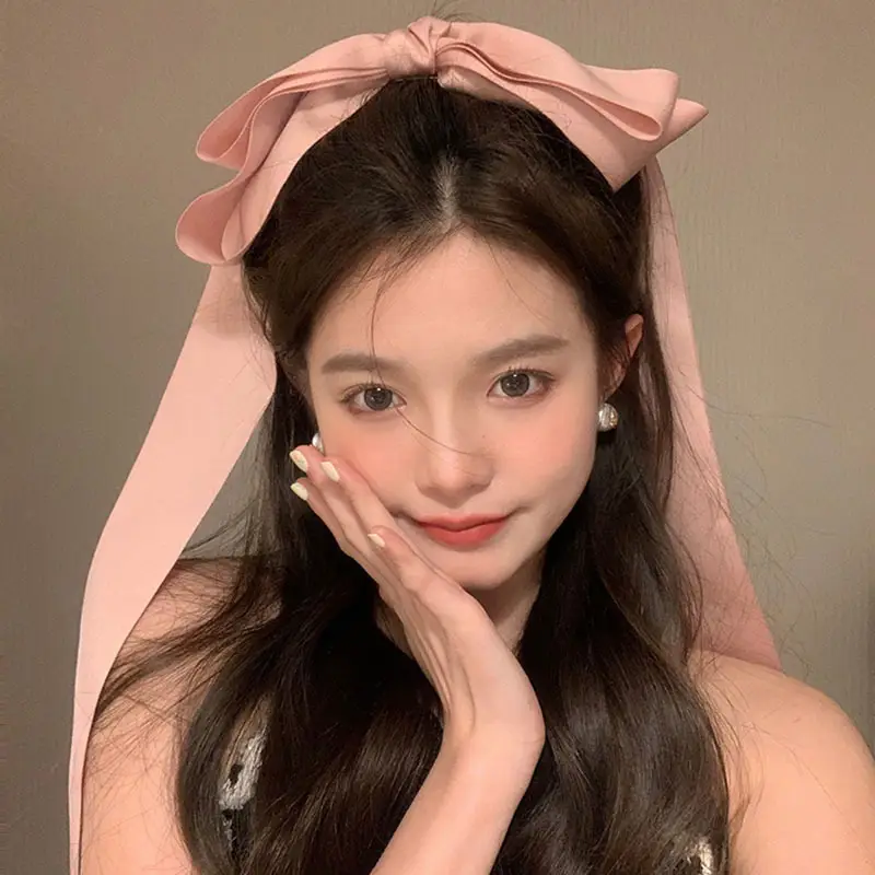 Early Spring Mori Style Long Bow Ribbon Hairpin Top Clip — feature 2