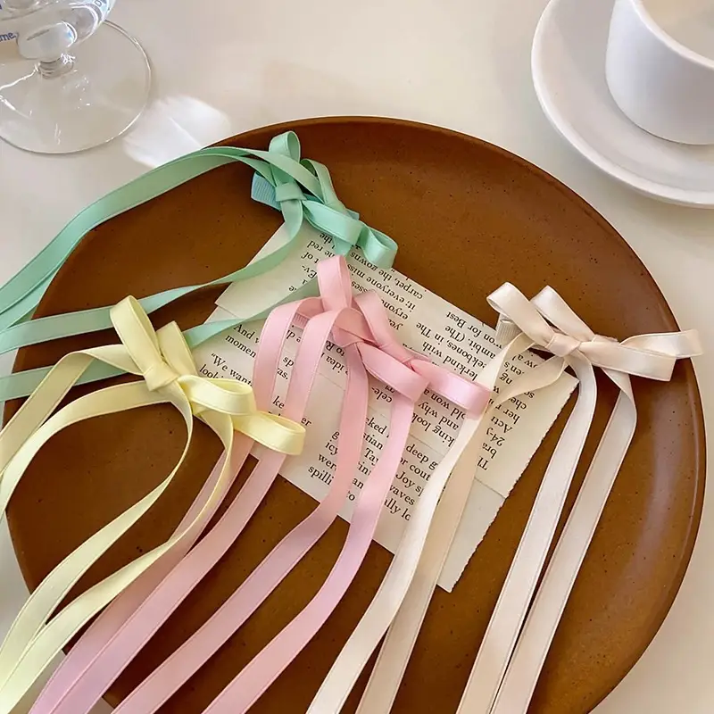 2025 New Bow Braided Hair Ribbon Satin Double Ponytail - Image 7