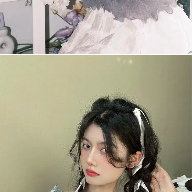 2025 New Bow Braided Hair Ribbon Satin Double Ponytail — feature 6