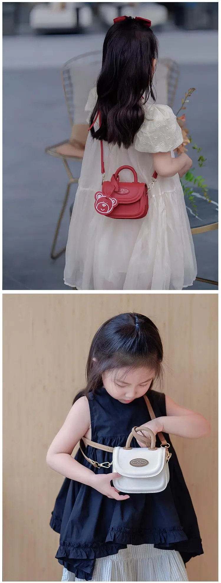 Red Cartoon Bear One-Shoulder Messenger Bag for Girls — feature 15