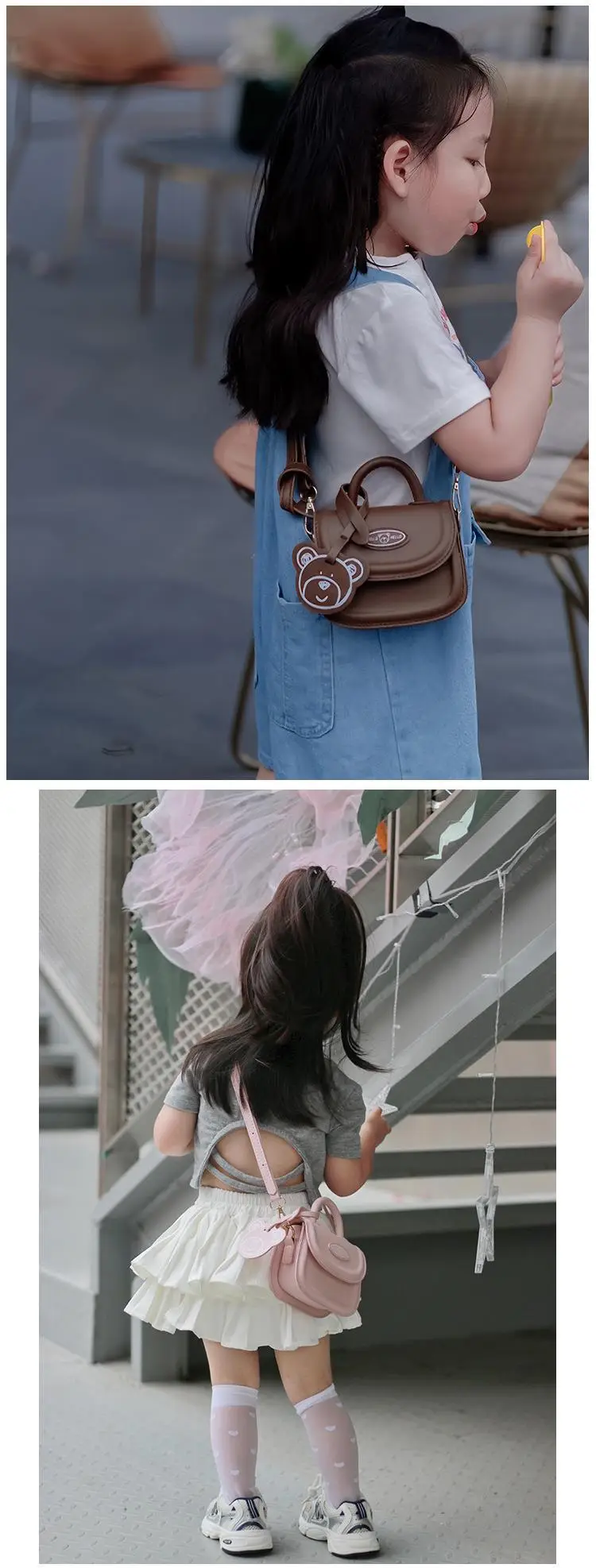 Red Cartoon Bear One-Shoulder Messenger Bag for Girls — feature 19