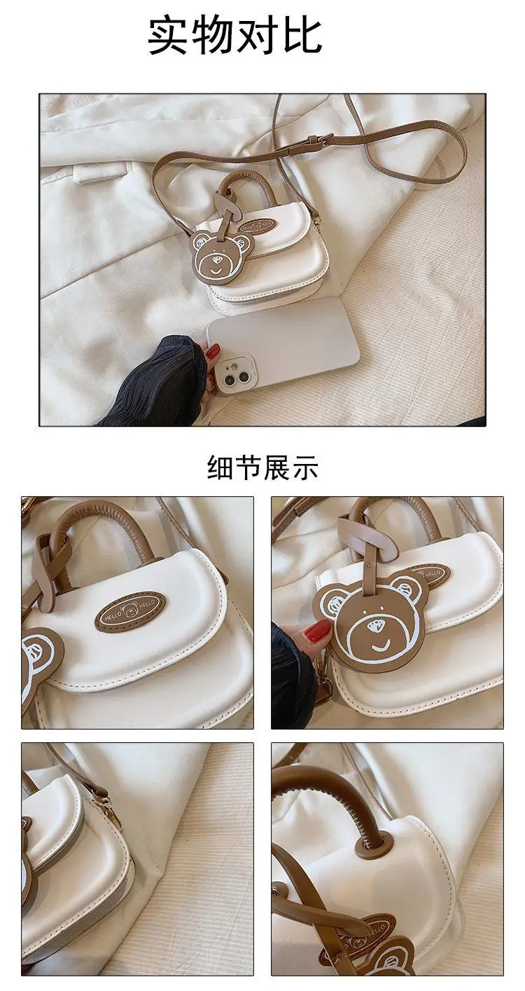 Red Cartoon Bear One-Shoulder Messenger Bag for Girls — feature 3