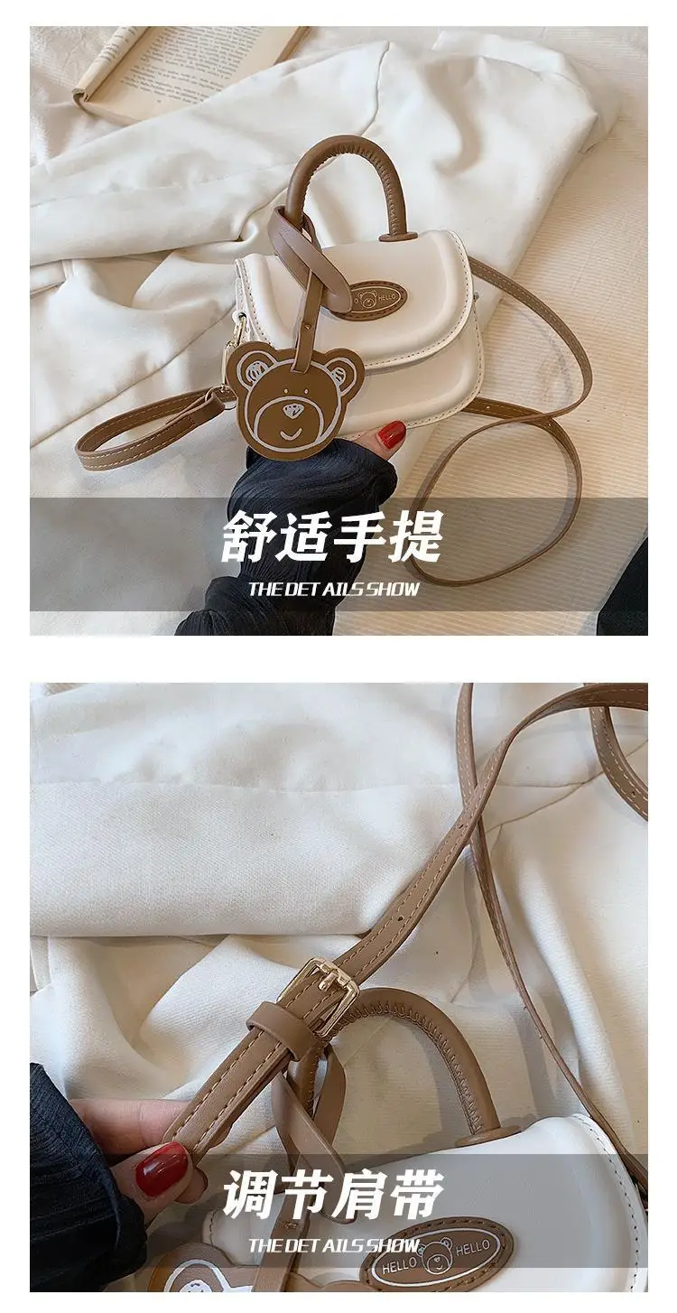 Red Cartoon Bear One-Shoulder Messenger Bag for Girls — feature 5