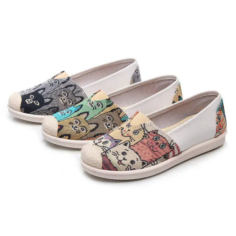 Old Beijing Cloth Shoes Spring New Women's Canvas Shoes Non-Slip Soft Sole Shoes Fashionable and Versatile Women's Shoes Korean Style Fisherman Shoes
