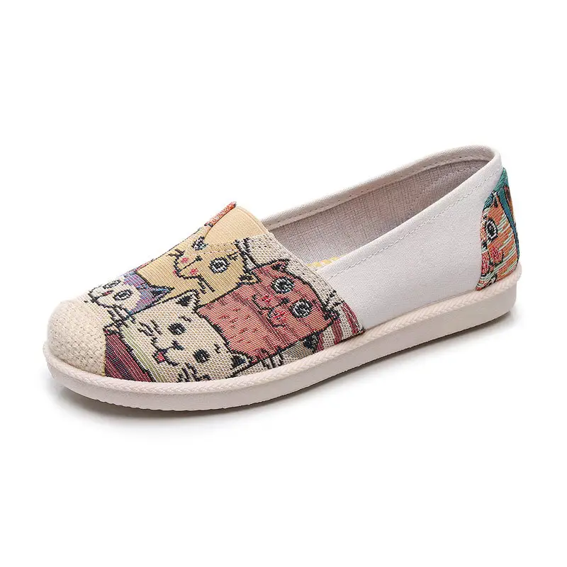 Old Beijing Cloth Shoes Spring New Women's Canvas Shoes Non-Slip Soft Sole Shoes Fashionable and Versatile Women's Shoes Korean Style Fisherman Shoes