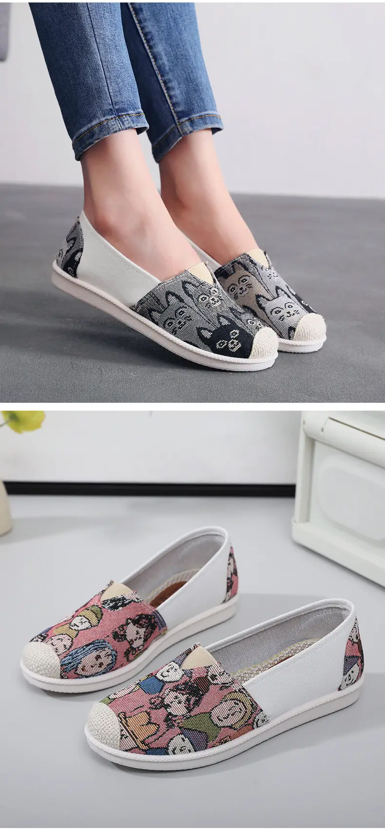 Old Beijing Cloth Shoes Spring New Women's Canvas Shoes Non-Slip Soft Sole Shoes Fashionable and Versatile Women's Shoes Korean Style Fisherman Shoes — feature 8