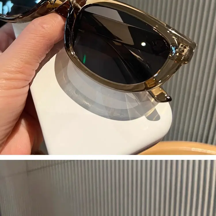 British Cherry Koko Olive Green Cat-Eye Sunglasses for Women Showing Small Faces and Concave Shape Sunshade Street Style Sunglasses — feature 4