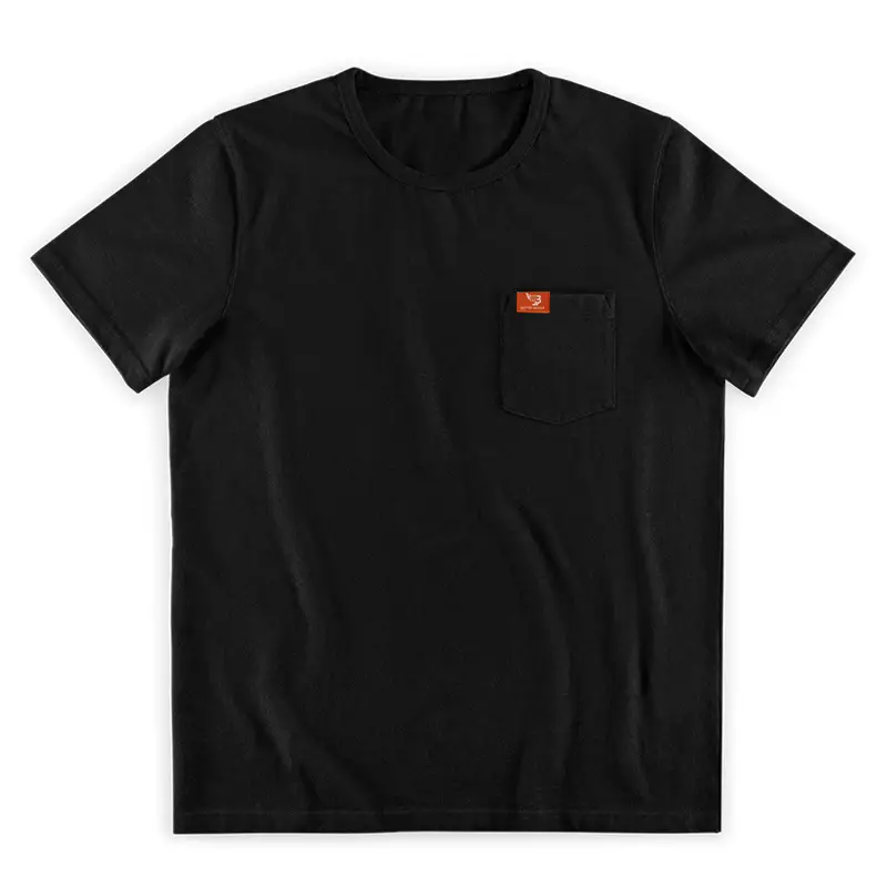 Men Gray T-Shirt with Black Flag Patch Short Sleeve — feature 26