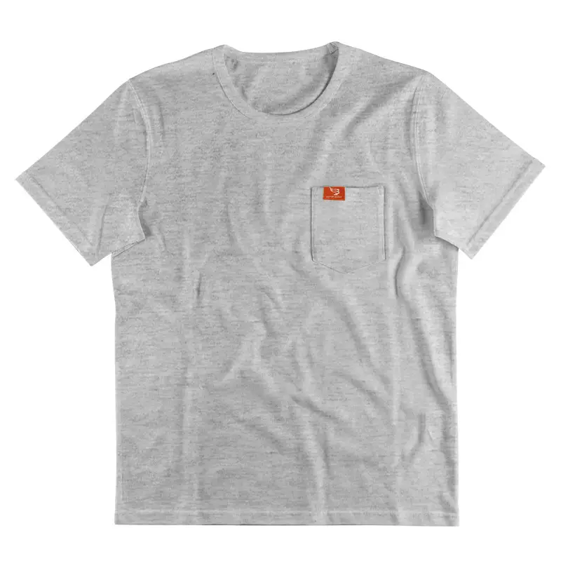 Men Gray T-Shirt with Black Flag Patch Short Sleeve — feature 35
