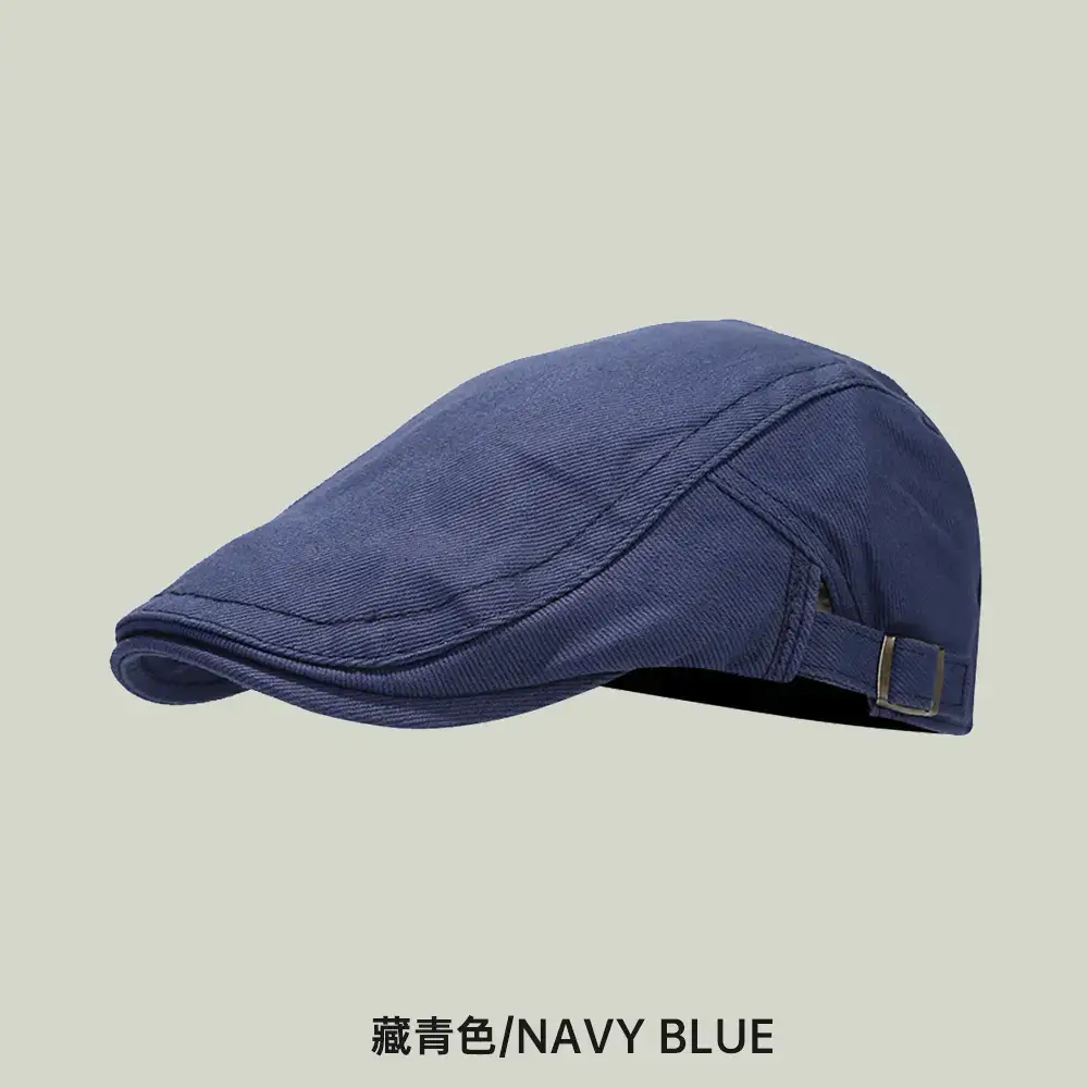 Korean Style Women Sun Hat Beige Retro Denim Beret - Image 5