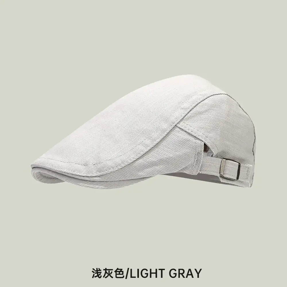 Korean Style Women Sun Hat Beige Retro Denim Beret - Image 7