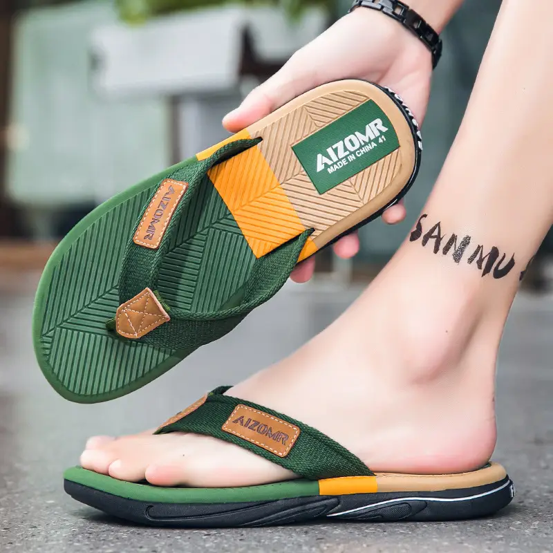 Cross-border Summer New Style EVA Men's Outer Wear Anti-slip Beach Men's Household Flip Flops with Clip Feet Thailand Men's Slip Flops