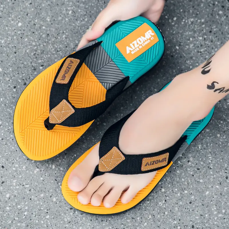 Cross-border Summer New Style EVA Men's Outer Wear Anti-slip Beach Men's Household Flip Flops with Clip Feet Thailand Men's Slip Flops