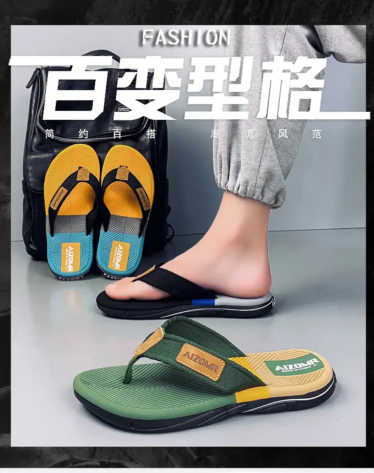 Cross-border Summer New Style EVA Men's Outer Wear Anti-slip Beach Men's Household Flip Flops with Clip Feet Thailand Men's Slip Flops — feature 1