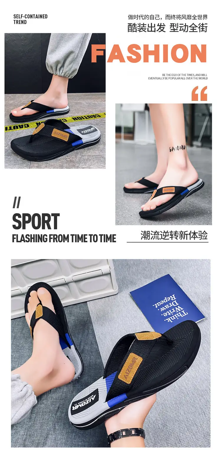 Cross-border Summer New Style EVA Men's Outer Wear Anti-slip Beach Men's Household Flip Flops with Clip Feet Thailand Men's Slip Flops — feature 11