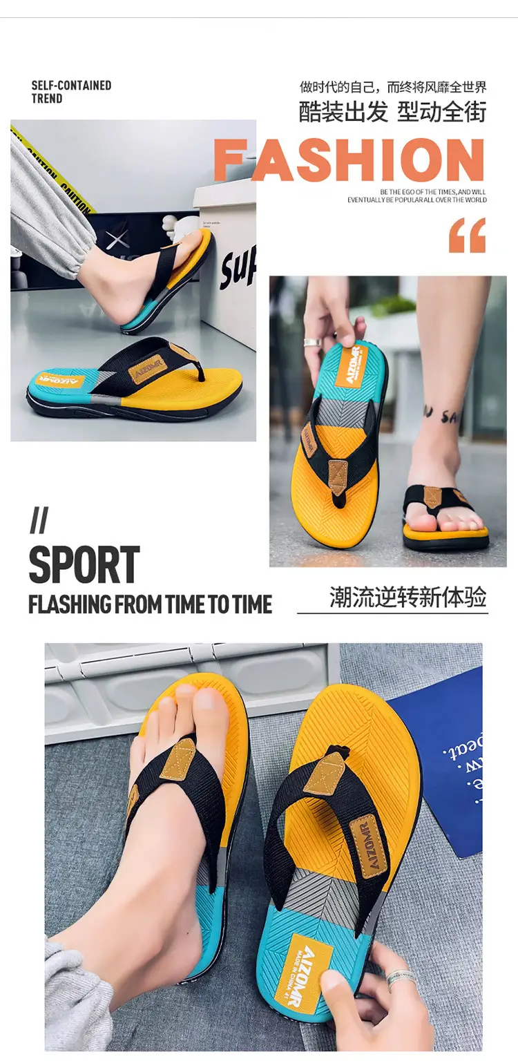 Cross-border Summer New Style EVA Men's Outer Wear Anti-slip Beach Men's Household Flip Flops with Clip Feet Thailand Men's Slip Flops — feature 9