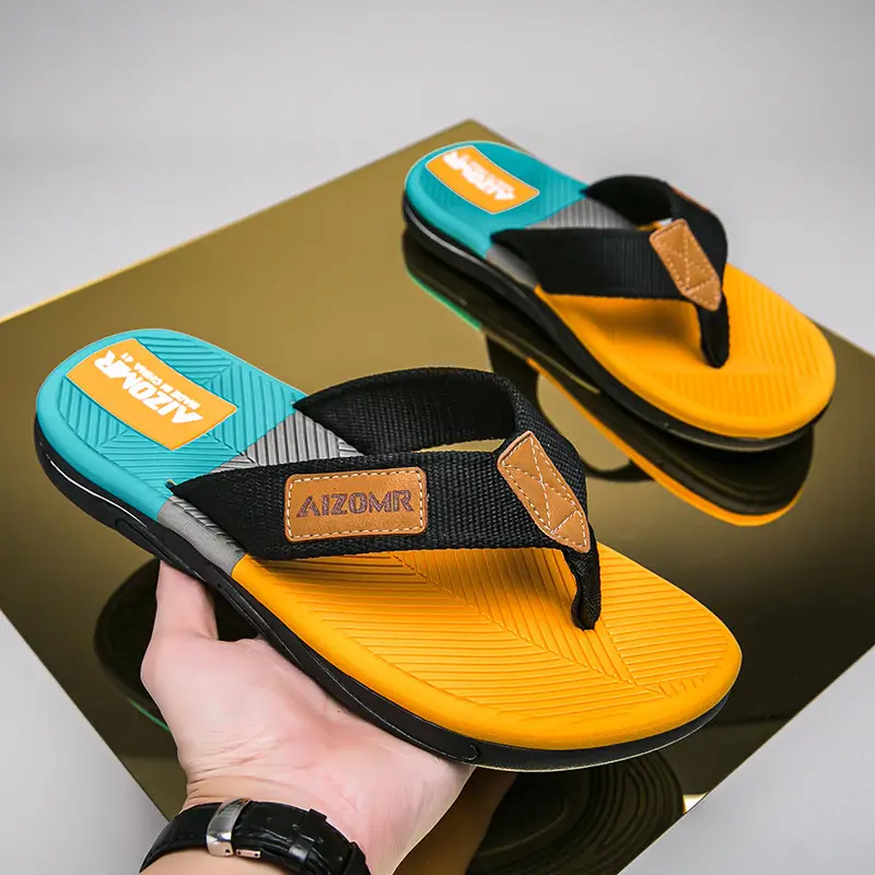 Cross-border Summer New Style EVA Men's Outer Wear Anti-slip Beach Men's Household Flip Flops with Clip Feet Thailand Men's Slip Flops