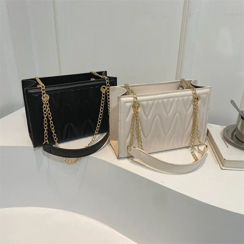 Women's Chain Crossbody & Embossed Quilted Bag Set - Image 3