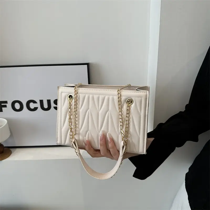 Women's Chain Crossbody & Embossed Quilted Bag Set - Image 4