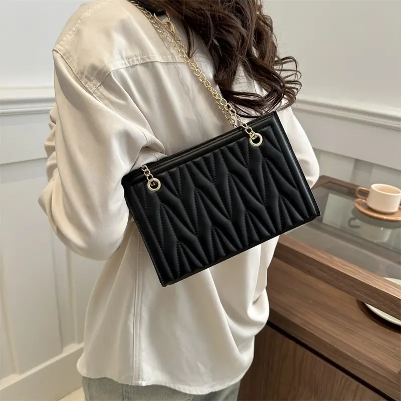 Women's Chain Crossbody & Embossed Quilted Bag Set - Image 5