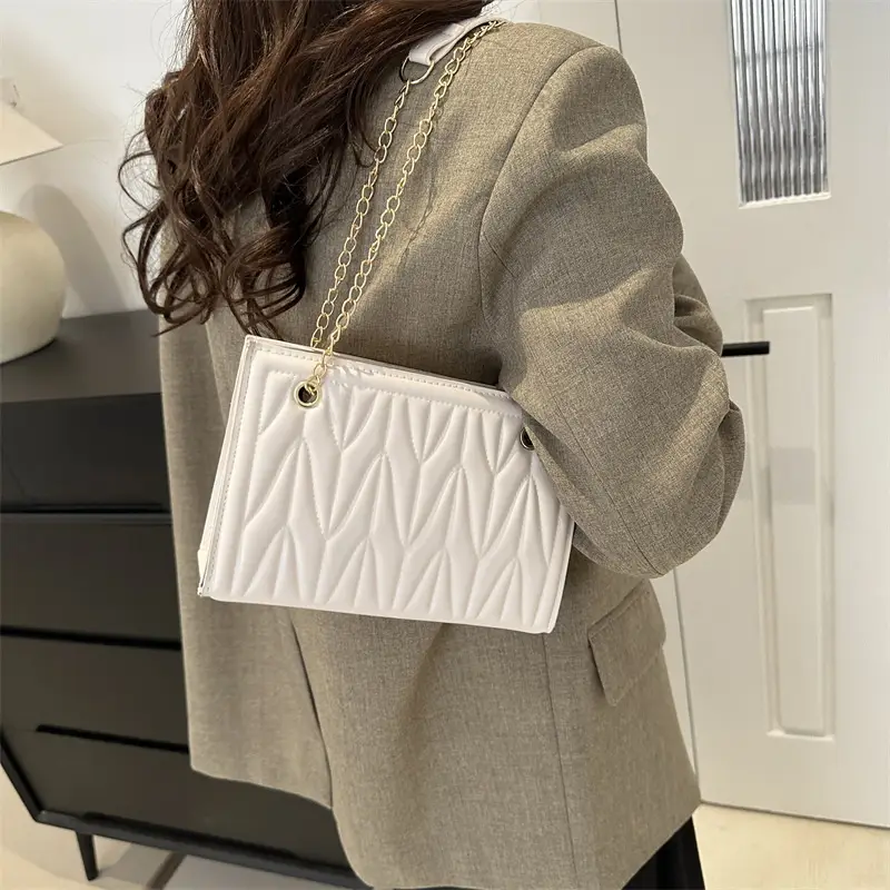 Women's Chain Crossbody & Embossed Quilted Bag Set - Image 6