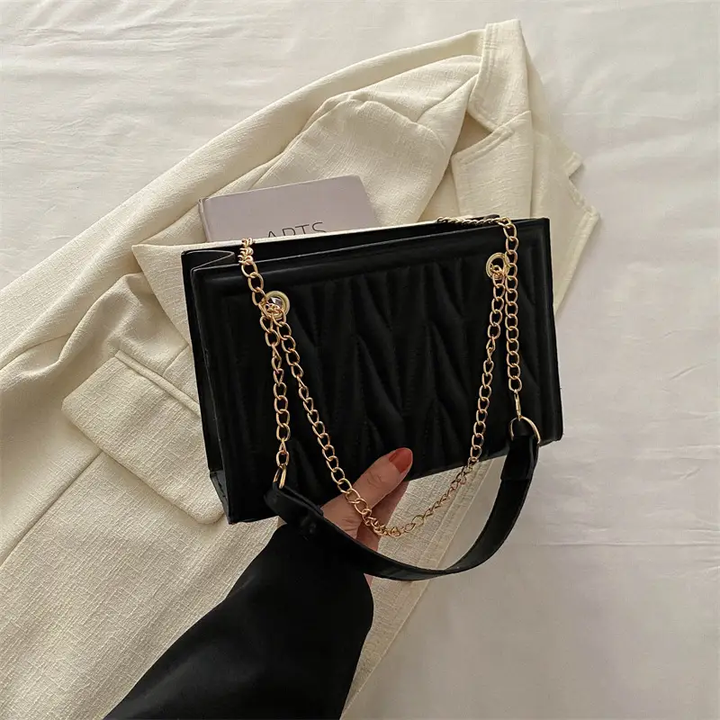 Women's Chain Crossbody & Embossed Quilted Bag Set - Image 2