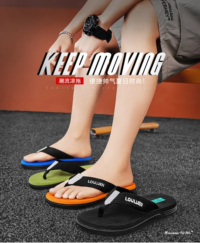Men Blue Non-Slip Beach Flip Flops 2026 — feature 1