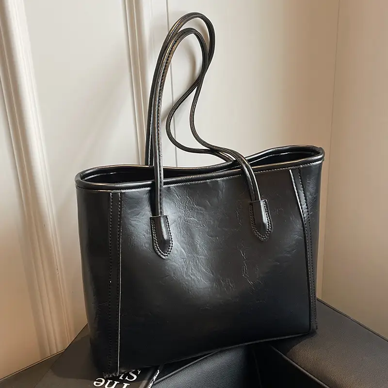 Women's Large Capacity Tan Tote Bag Spring Summer 2024 - Image 3