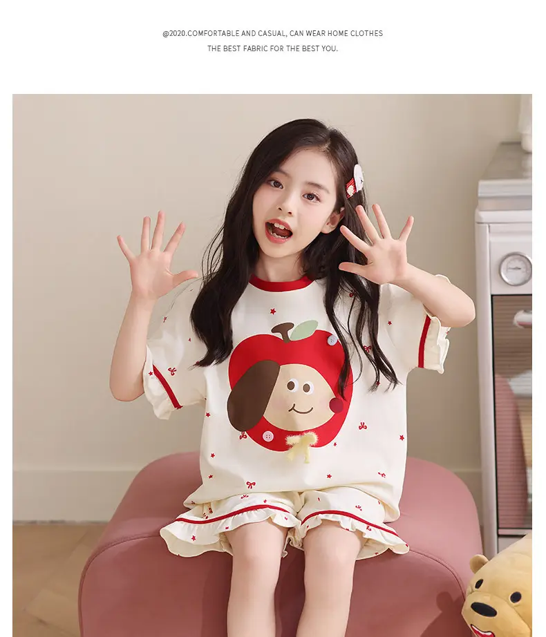 Girls' Pajamas, Kidsren's Summer Pure Cotton Thin Short-Sleeved 2026 New Summer Style Princess Style Cute Girls' Home Clothes — feature 10
