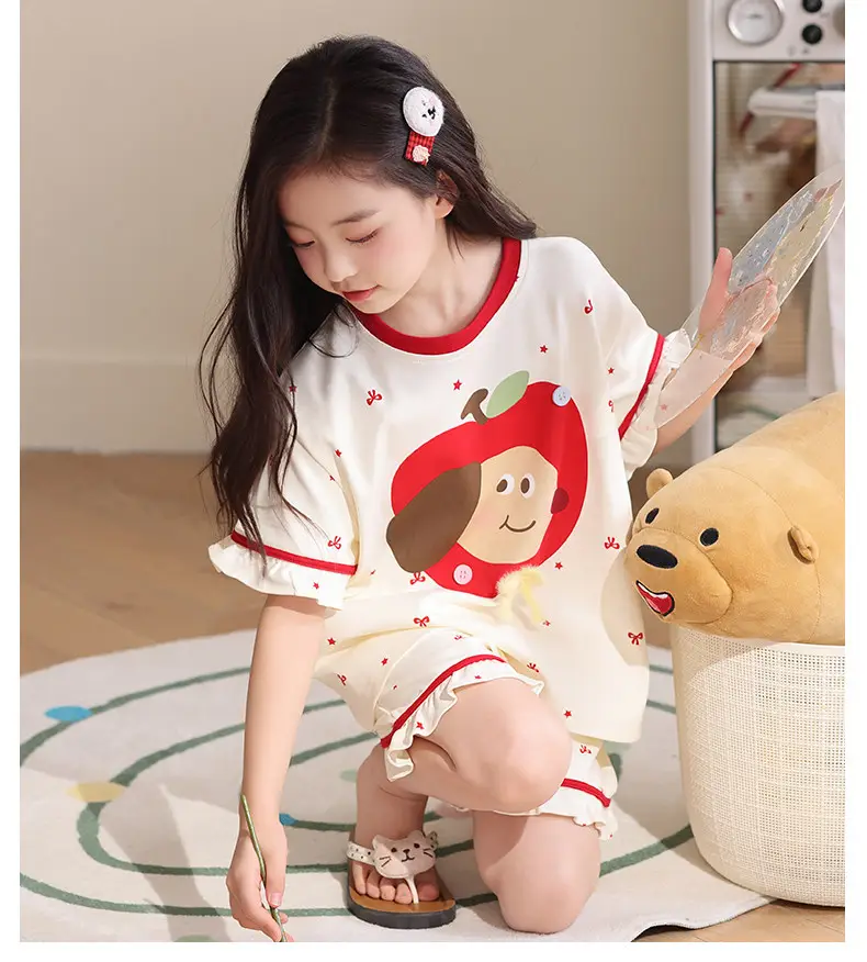 Girls' Pajamas, Kidsren's Summer Pure Cotton Thin Short-Sleeved 2026 New Summer Style Princess Style Cute Girls' Home Clothes — feature 11