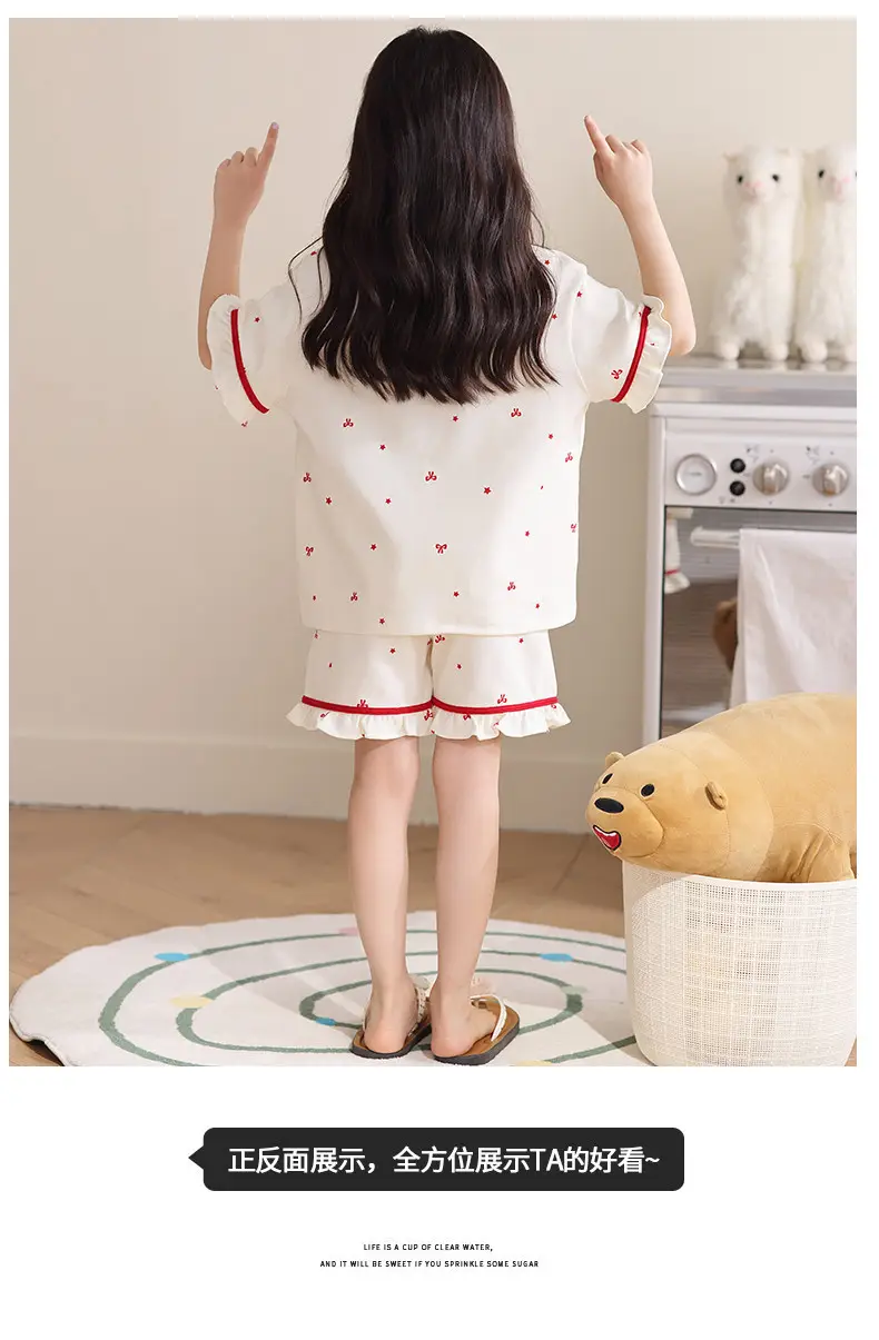 Girls' Pajamas, Kidsren's Summer Pure Cotton Thin Short-Sleeved 2026 New Summer Style Princess Style Cute Girls' Home Clothes — feature 12