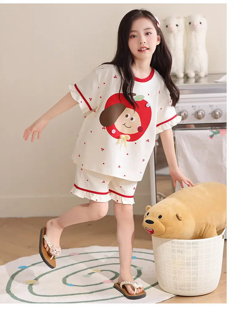 Girls' Pajamas, Kidsren's Summer Pure Cotton Thin Short-Sleeved 2026 New Summer Style Princess Style Cute Girls' Home Clothes — feature 9