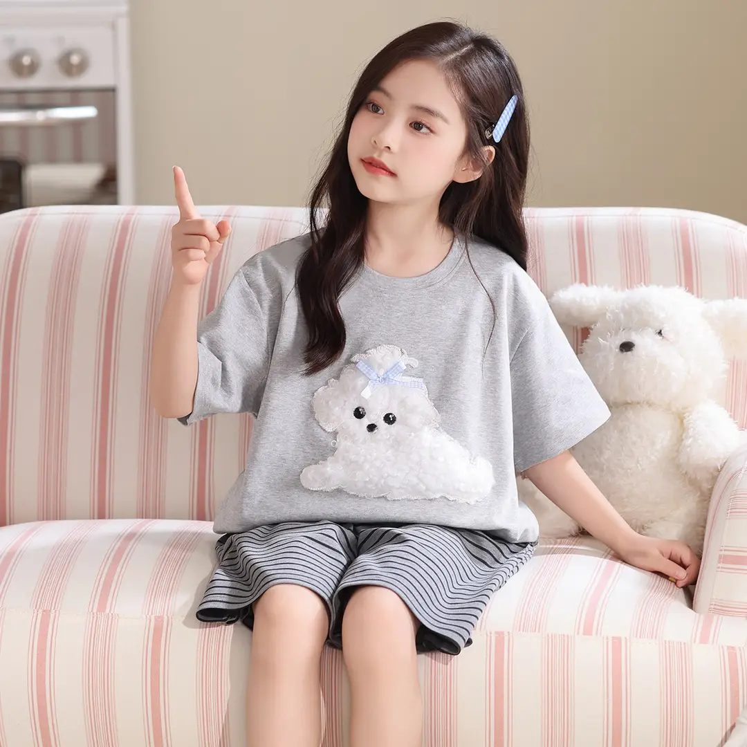 Girls' Pajamas, Kidsren's Summer Pure Cotton Thin Short-Sleeved 2026 New Summer Style Princess Style Cute Girls' Home Clothes