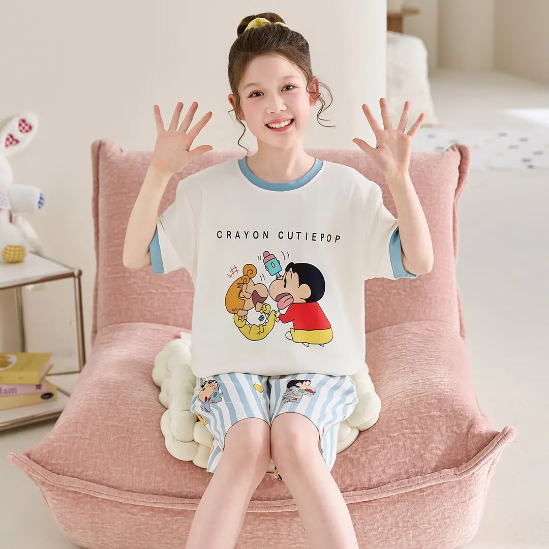 Girls' Pajamas, Kidsren's Summer Pure Cotton Thin Short-Sleeved 2026 New Summer Style Princess Style Cute Girls' Home Clothes