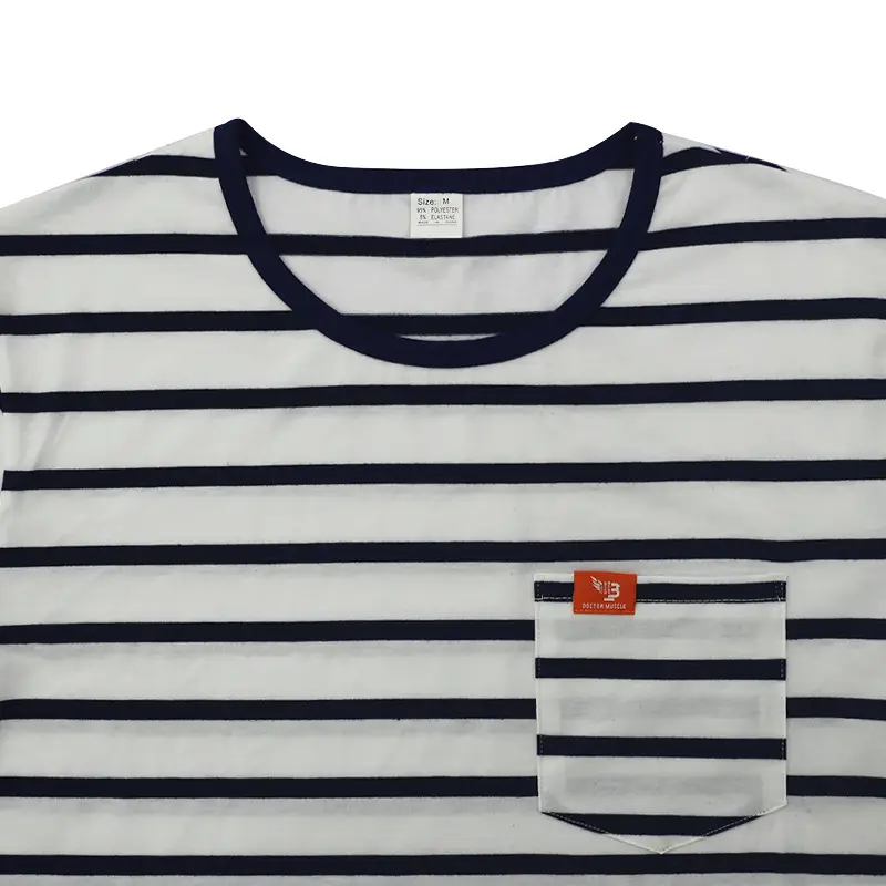 Men Striped Short Sleeve T-Shirt Round Neck Plus Size — feature 10