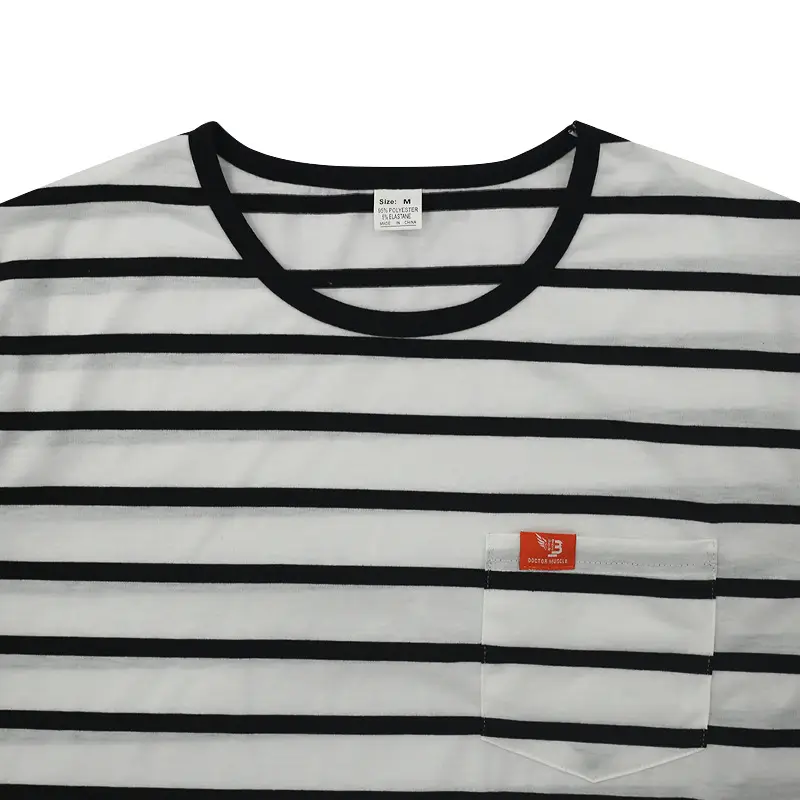 Men Striped Short Sleeve T-Shirt Round Neck Plus Size — feature 18