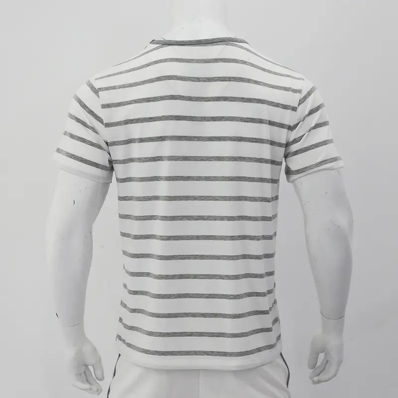 Men Striped Short Sleeve T-Shirt Round Neck Plus Size — feature 40