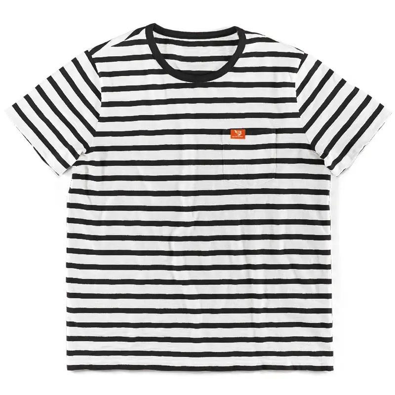 Men Striped Short Sleeve T-Shirt Round Neck Plus Size