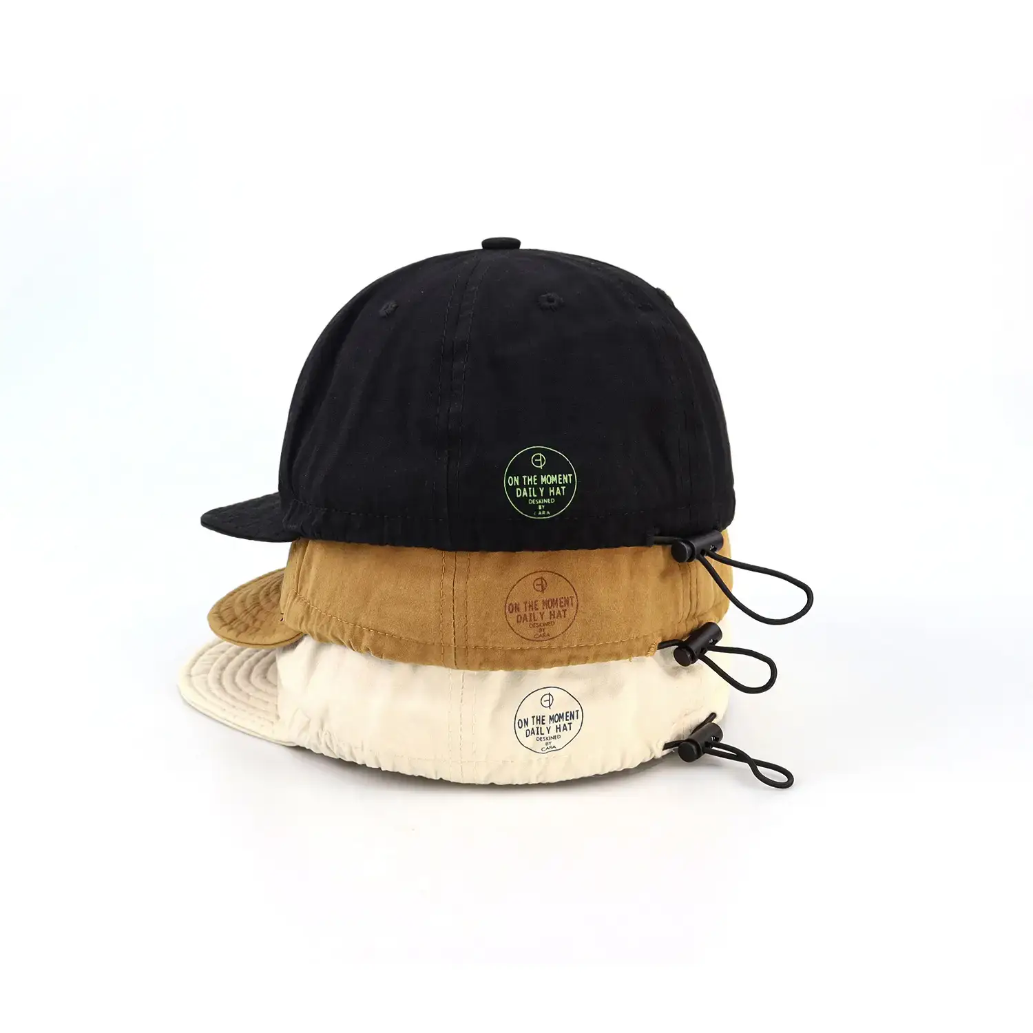 Black Washed Short Brim Peaked Cap for Men Women - Image 4