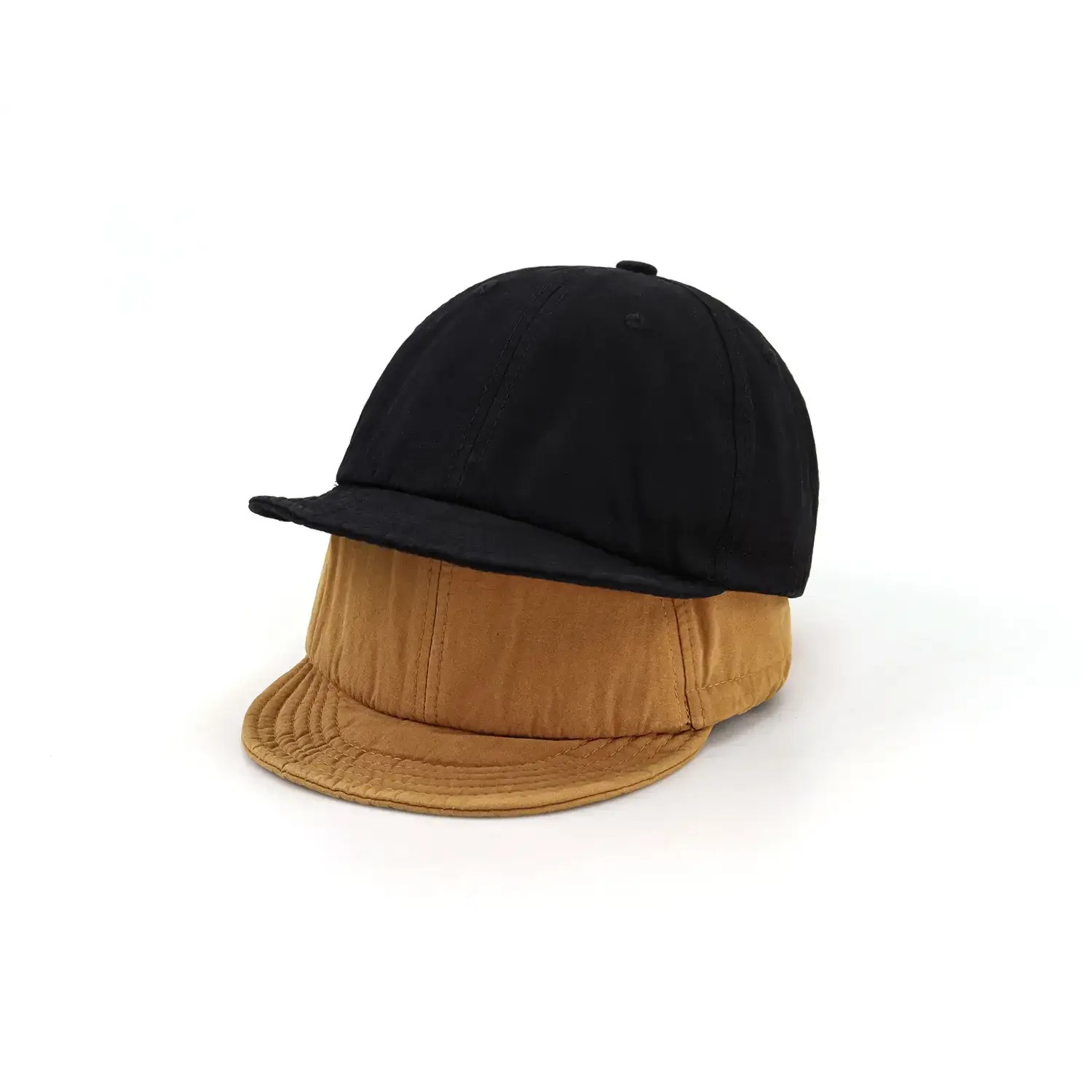 Black Washed Short Brim Peaked Cap for Men Women - Image 5