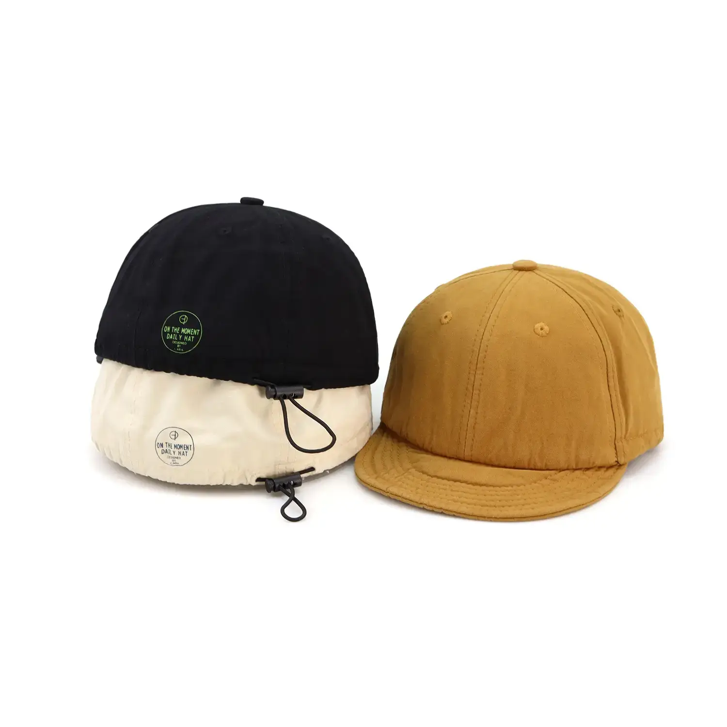 Black Washed Short Brim Peaked Cap for Men Women - Image 6