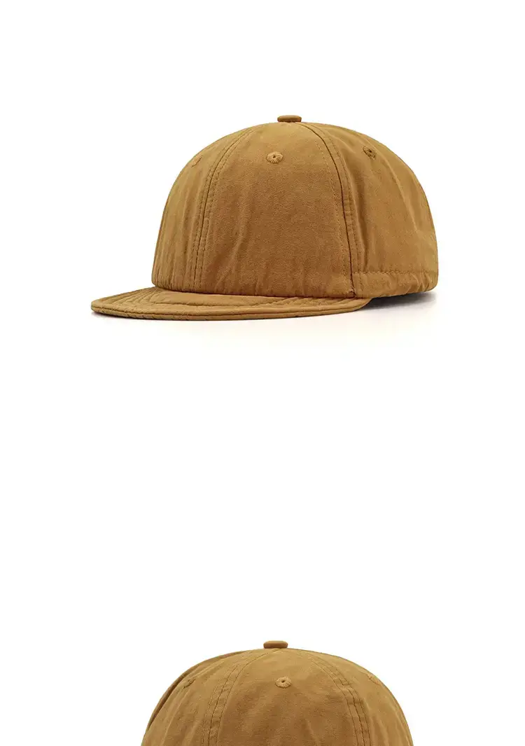 Black Washed Short Brim Peaked Cap for Men Women — feature 5