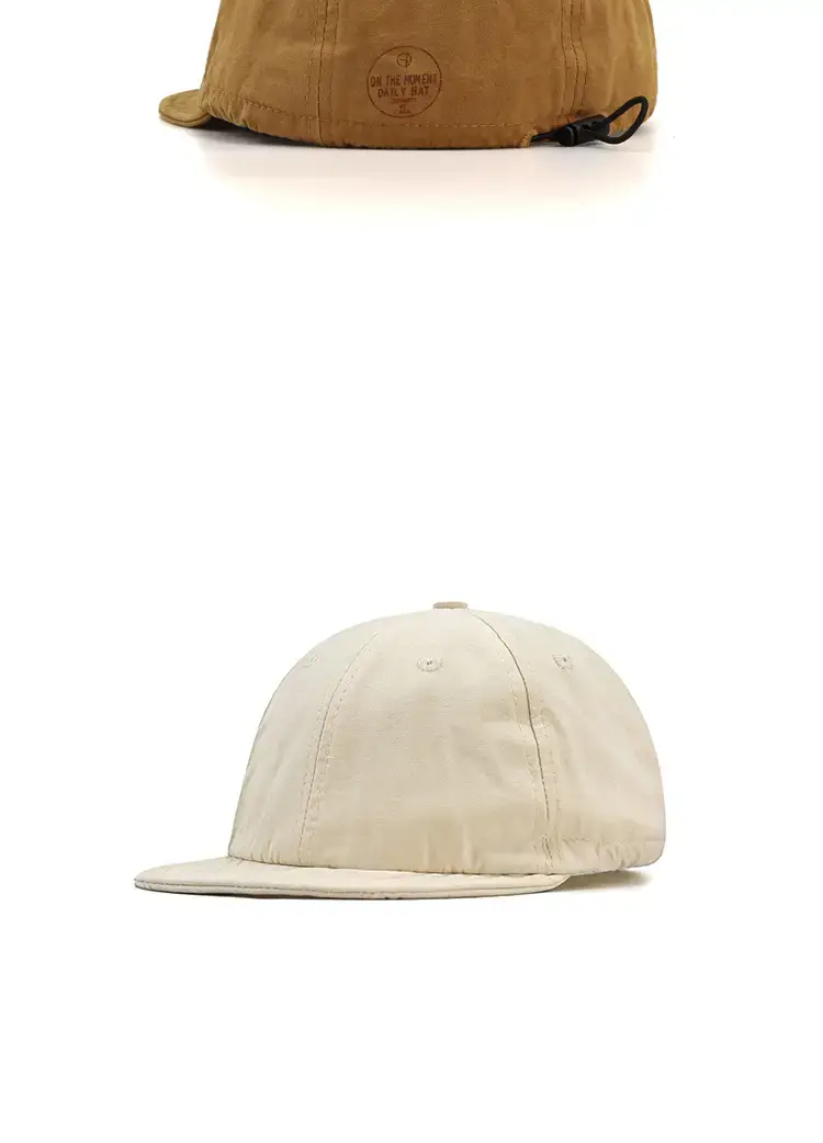 Black Washed Short Brim Peaked Cap for Men Women — feature 6